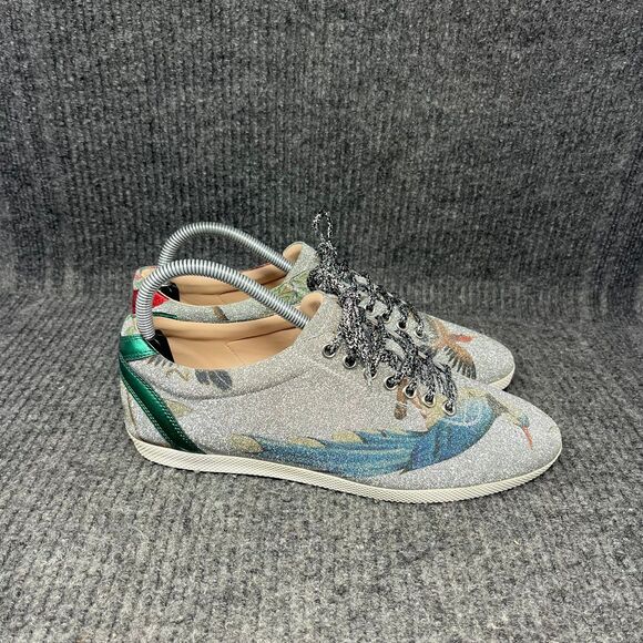 Gucci Bambi Low Tian Glitter Shoes Sneakers Women’s Size 9.5 US / 39.5 EU 454547 - Picture 1 of 10